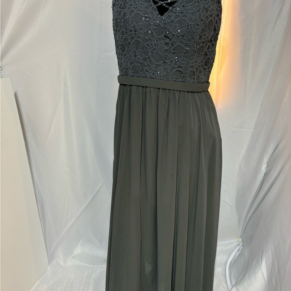 MORILEE A-line Chiffon Evening Beaded Embroidery Ethereal Airy MOB MOG Size 18 - Picture 8 of 15